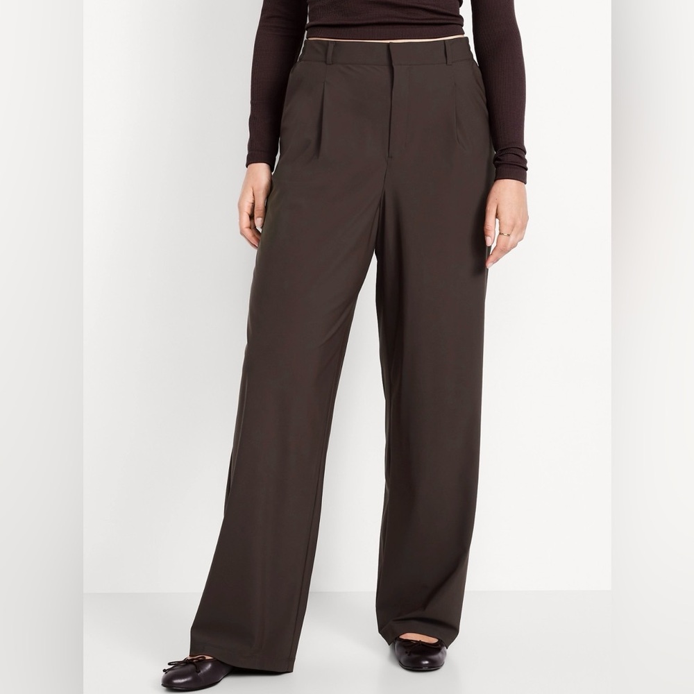 OLD NAVY SLEEK TECH TROUSER PANTS IN BLACK COFFEE SIZE SMALL P NWT